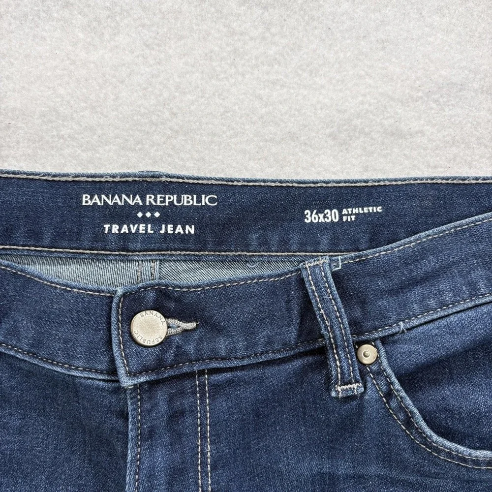 Banana Republic Travel Jeans Mens 36x30 Blue Medium Wash Athletic Stretch Denim
